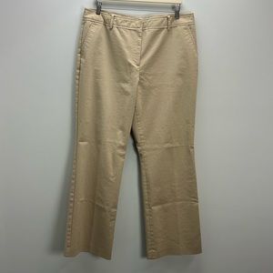 Talbots Wide Leg Chino Pants Heritage Dress Womens 16 Tan Career Closet Staple